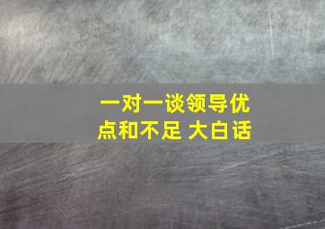 一对一谈领导优点和不足 大白话